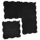 PISO DE CAUCHO RECICLADO NEGRO INTERLOCK  VENTA POR UNIDAD